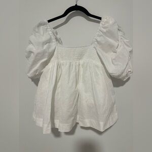 English Factory White Puff Sleeve Top